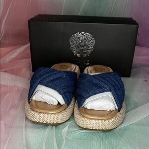 Vince Camuto Women's Sandals - White and Denim